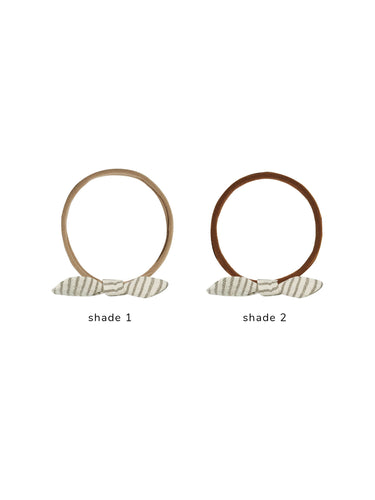 Quincy Mae Little Knot Headband, Basil Stripe